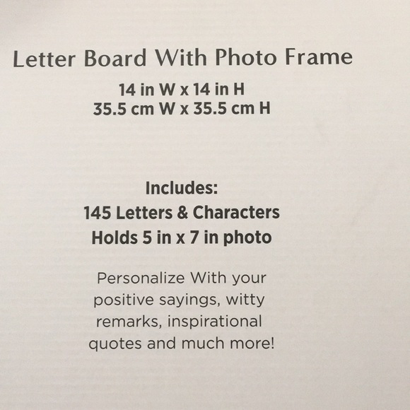 Letter Board with Photo Frame 14 in W x 14 in H - Picture 3 of 3